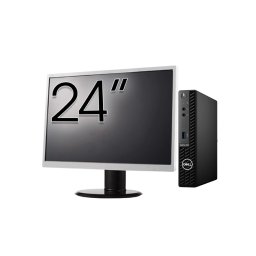 Pachet Calculator Second Hand DELL OptiPlex 3090 Mini PC, Intel Core i3-10105T 3.00 - 3.90GHz, 8GB DDR4, 256GB SSD + Monitor 24" NewTechnology Media