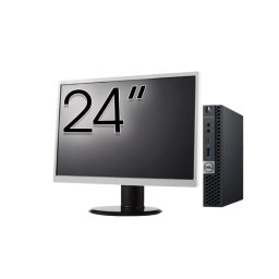 Pachet Calculator Second Hand DELL OptiPlex 5060 Mini PC, Intel Core i5-8500T 2.10-3.50GHz, 8GB DDR4, 256GB SSD + Monitor 24" NewTechnology Media