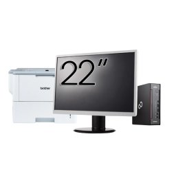 Pachet Calculator Second Hand Fujitsu Esprimo Q958 Mini PC, Intel Core i5-8400 2.80 - 4.00GHz, 8GB DDR4, 256GB SSD + Monitor 22" + Imprimanta Brother HL-L6300DW NewTechnology Media
