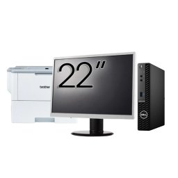 Pachet Calculator Second Hand DELL OptiPlex 3090 Mini PC, Intel Core i3-10105T 3.00 - 3.90GHz, 8GB DDR4, 256GB SSD + Monitor 22" + Imprimanta Brother HL-L6300DW NewTechnology Media