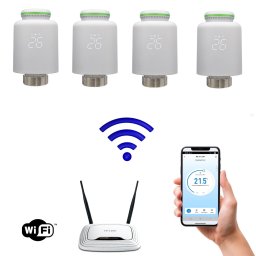 Pachet 4 capete termostatate REGLER pentru radiatoare, SMART WIFI
