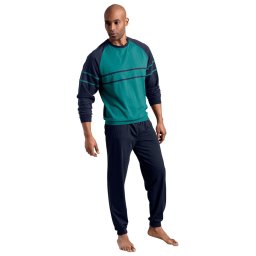 LE JOGGER Pijama lungă albastru marin / verde petrol