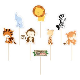 Set 8 decoratiuni tort briosa animalute zoo 4.5 cm