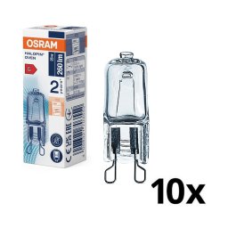 Set de 10 becuri halogen pentru cuptor HALOPIN G9, 25 W, 230 V, 2700 K - Osram