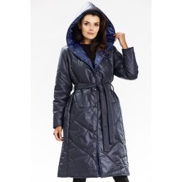 Awama Woman's Coat A686 Navy Blue