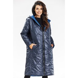 Awama Woman's Coat A685 Navy Blue
