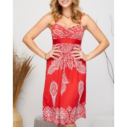 Resti Patterned women's short dress in red - Clothing