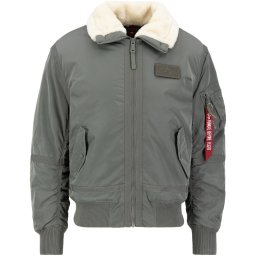 ALPHA INDUSTRIES Geacă de primăvară-toamnă 'B15-3 TT' verde închis / alb coajă de ou