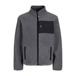 JACK & JONES Jachetă fleece 'JJTHatcher' gri / negru