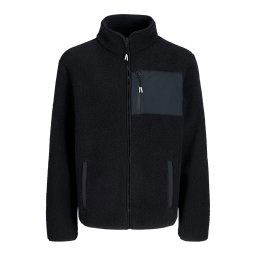 JACK & JONES Jachetă fleece 'Thatcher' gri / negru