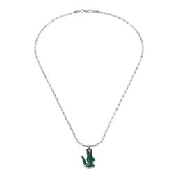 LACOSTE Lanțuri verde pin / roșu / argintiu