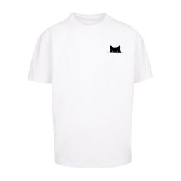 Merchcode Tricou 'Halloween - Cat' negru / alb
