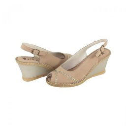 Sandale dama, bej, casual, din piele naturala, cu platforma, Walk in the city 7250-2973-Bej (Marime: 39)