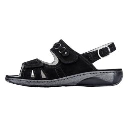 Sandale dama, negru, casual, din piele naturala, cu talpa joasa, Waldlaufer 210004-191-001-Garda-Negru (Marime: 36)