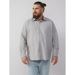 s.Oliver Big Sizes Camasa barbati big sizes, cu maneca lunga, Regular fit, Gri deschis (SELECTATI MARIMEA: 4XL)