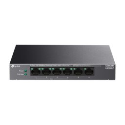 Switch LiteWave, 4 x RJ45 10/100 Mbps PoE, 2 x RJ45 10/100 Mbps, Buget PoE 41W, Unmanaged - TP-Link LS106LP