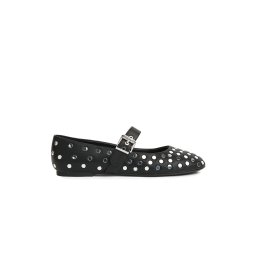 KARL LAGERFELD Balerine Karo Studded KL40127 00s-black lthr w/silver