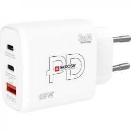 Incarcator priza 1 x USB-A / 2 x USB-C PD 65W Alb, Skross SKCH001065WPDEUCN