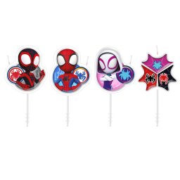 Set 4 lumanari tort Spidey 4.5 cm