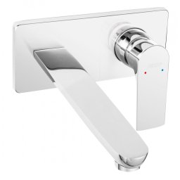 Baterie ingropata lavoar Square, crom cu pipa 22 cm