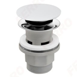 Ventil lavoar click-clack din ABS 1 1/4" cu preaplin, ceramic alb