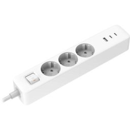Prelungitor Power Strip 2C1A (3 outlet, 2 USB, 1 Type-C) 1.4m, White