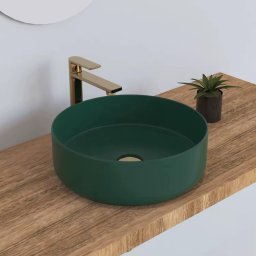 Lavoar rotund pe blat, Ceramica, Verde, Premium LDPHY-8070AYL3
