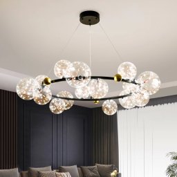 Candelabru LED living 96W Magic Bubbles Negru 80