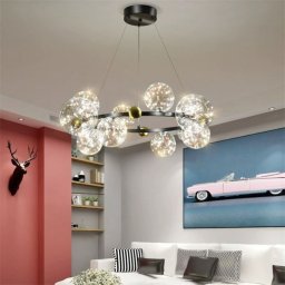 Candelabru LED dormitor 72W Magic Bubbles Negru 60