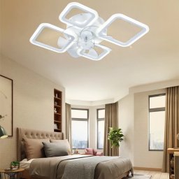 Lustra LED cu ventilator 72W Ceiling 4 (Patrate) Alb