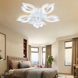 Lustra cu ventilator LED Mini Lily Alba