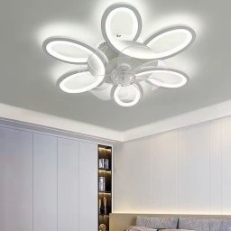 Lustra LED 116W cu ventilator Zaza Alba, telecomanda