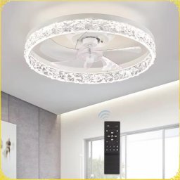 Lustra LED cu ventilator Alba Rotunda Minimalist 1 Glam