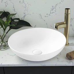 Lavoar pe blat, Ceramica, Alb, Rotund, Premium
