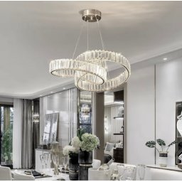 Candelabru LED 80W Cristal Infinity Argintiu 80 cm