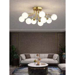 Lustra Cristal Glob Auriu 9
