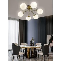 Lustra Cristal Glob Auriu 6