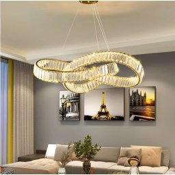 Candelabru LED 100W Cristal Infinity Auriu 100 cm