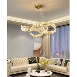 Candelabru LED 80W Cristal Infinity Auriu 80 cm