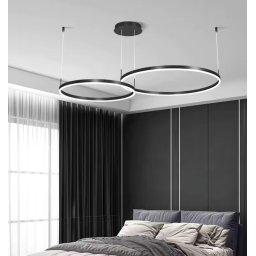 Candelabru LED 114W Minimalist Black 40+60, Telecomanda