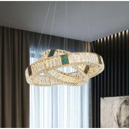 Candelabru LED 84W Cristale Mozaique Gold 2, Telecomanda