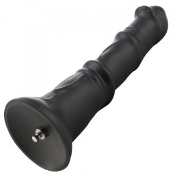 HiSmith HSA123 P-Spot with 3 Bulges Silicone Anal Dildo KlicLok 24cm Black