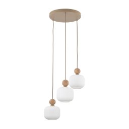 Lustră suspendată pe cablu BALLO 3xE14/10W/230V bej