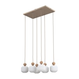 Candelabru suspendat pe cablu BALLO, 6xE14/10W/230V, bej