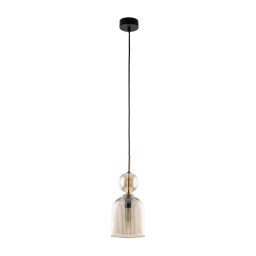 Pendul pe cablu SOPHIA 1xE14/10W/230V negru/bej fumuriu