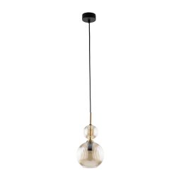 Pendul pe cablu SOPHIA 1xE14/10W/230V negru/bej fumuriu