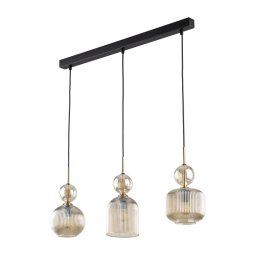 Pendul cu cablu SOPHIA 3xE14/10W/230V negru/bej fumuriu