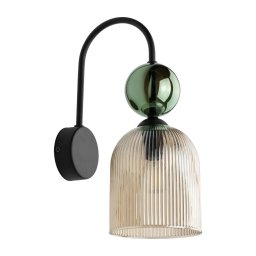 Aplica de perete SOPHIA, 1xE14/10W/230V, negru/verde/bej fumuriu
