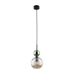 Pendul pe cablu SOPHIA 1xE14/10W/230V negru/verde/bej fumuriu