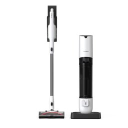 Aspirator fara fir Tineco Pure ONE Station 5, 450W, 2 moduri, Statie 0.45 l + 2.5 l, Autonomie 70 min, Senzor iLoop, Tehnologie PureCyclone, Auto-curatare, Alb